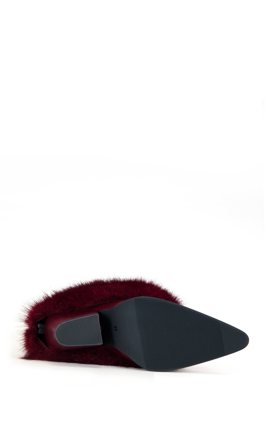 VIOLETTA-BURGUNDY FAUX FUR WESTERN BOOTIE
