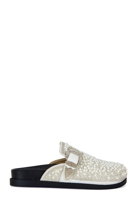 VIRGILE-WHITE PEARL RHINESTONE CLOG
