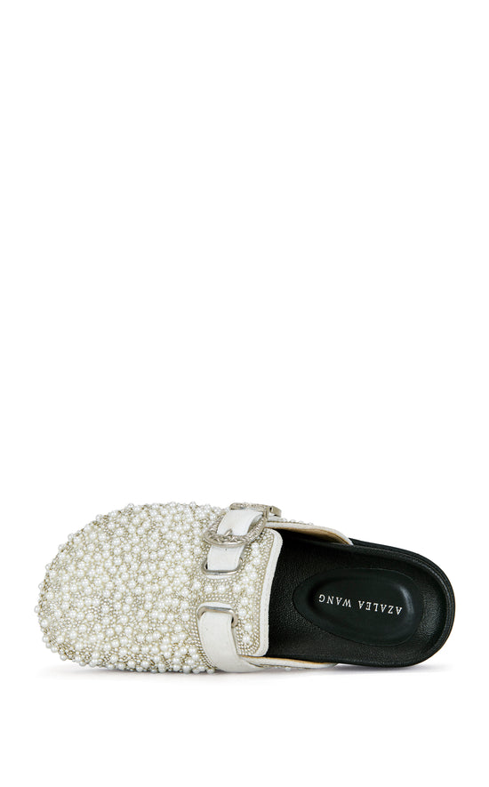 VIRGILE-WHITE PEARL RHINESTONE CLOG