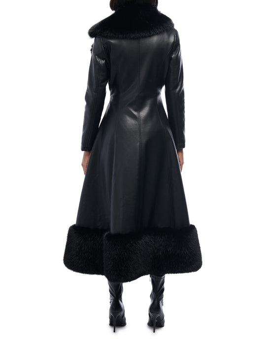 VIVIAN-BLK FAUX FUR JACKET | AZALEA WANG