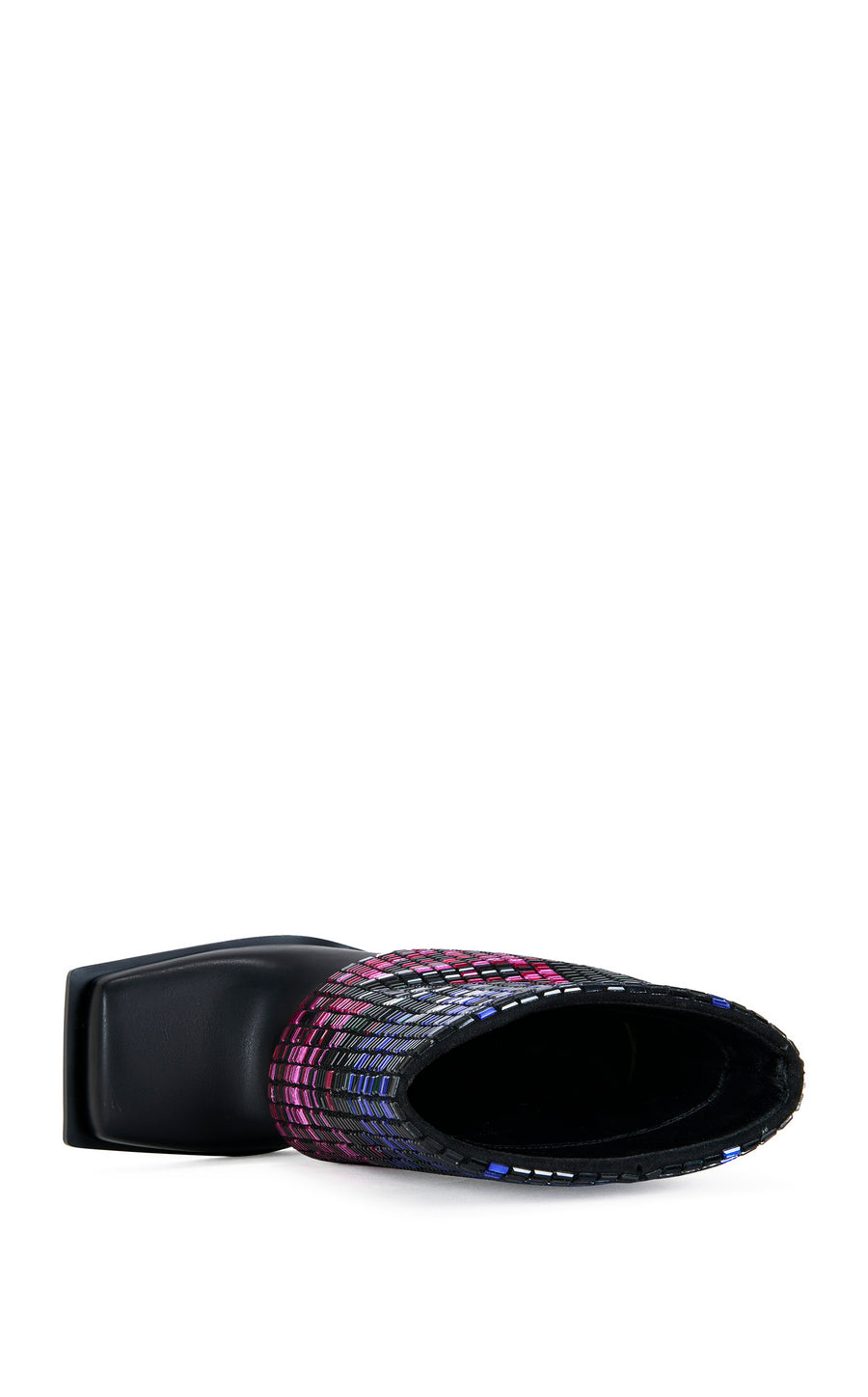 VOLLMER-BLACK RHINESTONE FOLDOVER STILETTO BOOTIE