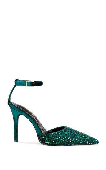 WARAIA-EMERALD RHINESTONE STILETTO PUMP