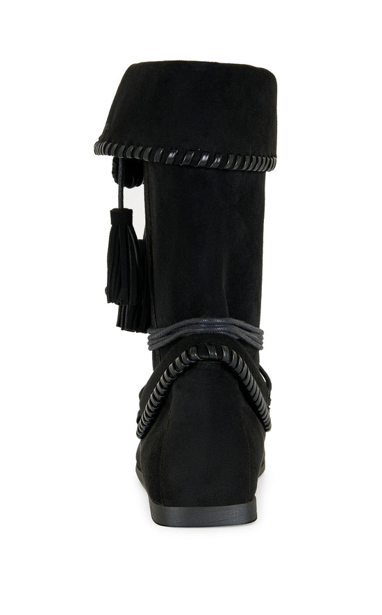 WERET-BLACK FLAT MOCCASIN BOOTIE