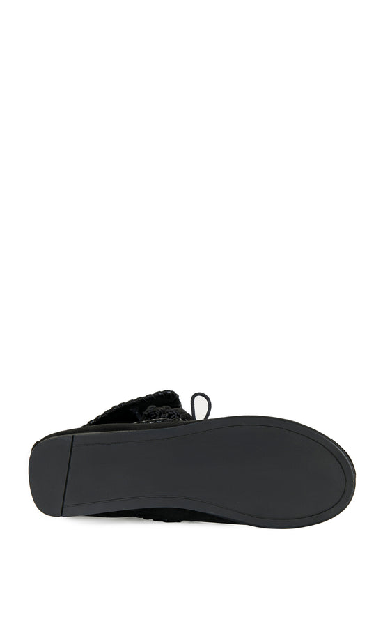 WERET-BLACK FLAT MOCCASIN BOOTIE
