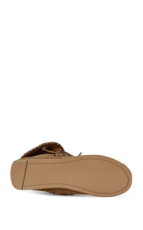 WERET-CHESTNUT FLAT MOCCASIN BOOTIE