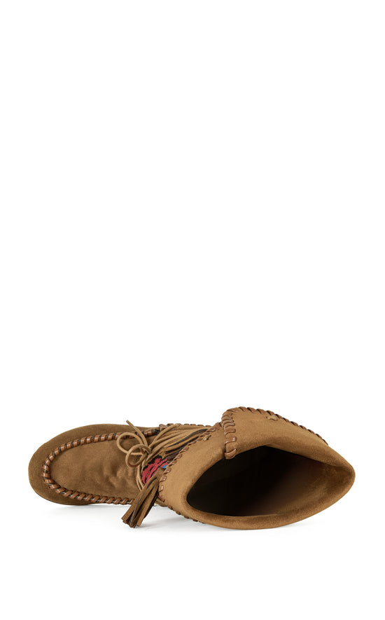 WERET-CHESTNUT FLAT MOCCASIN BOOTIE