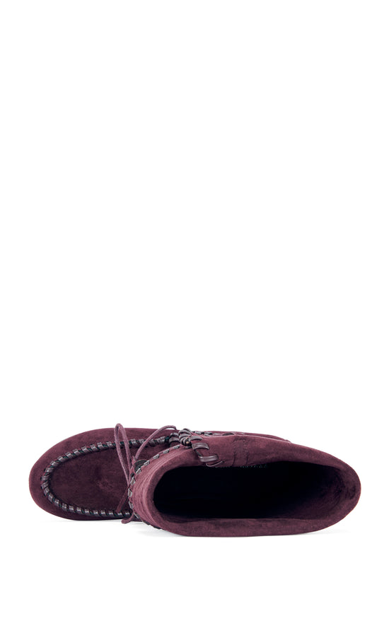 WERET-PLUM FLAT MOCCASIN BOOTIE