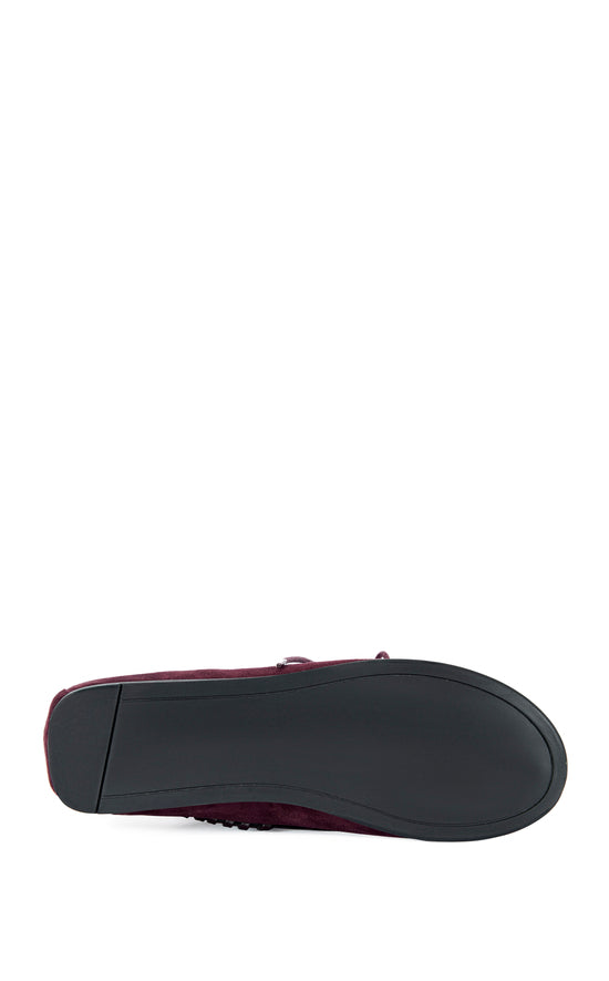WERET-PLUM FLAT MOCCASIN BOOTIE