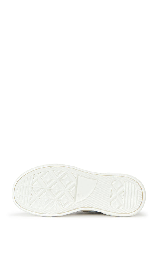 Leopard print statement lace up sneaker with a white sole and sparky laces