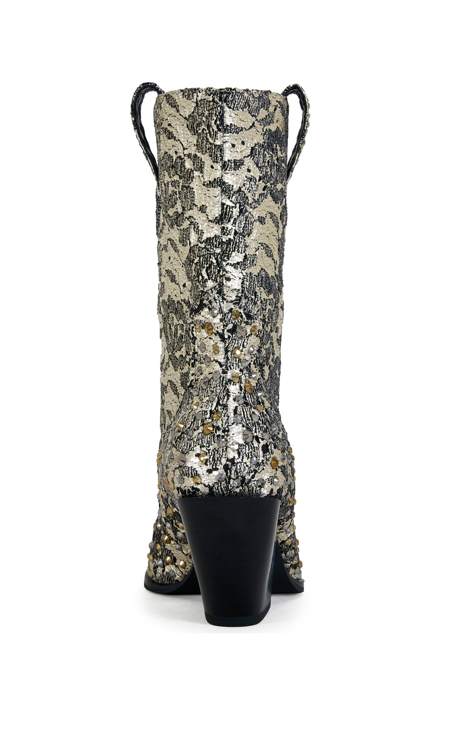ZIRENNE-GOLDBLACK BLOCK BOOTIE
