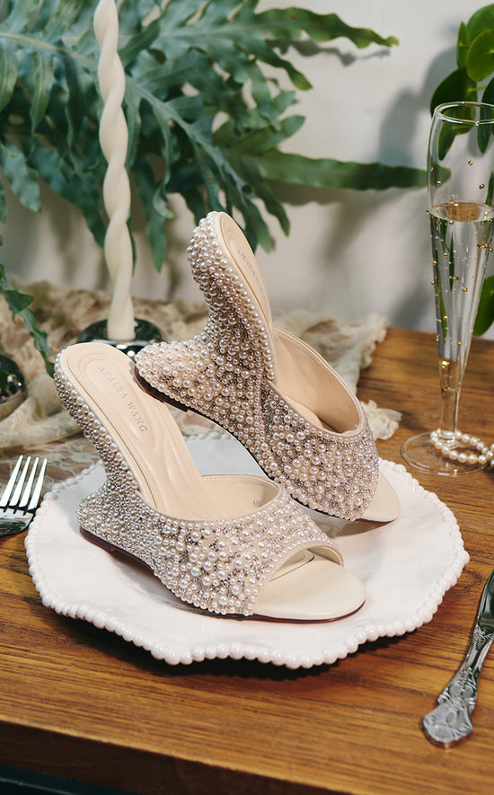 AARALYN-IVORY PEARL WEDGE SANDAL