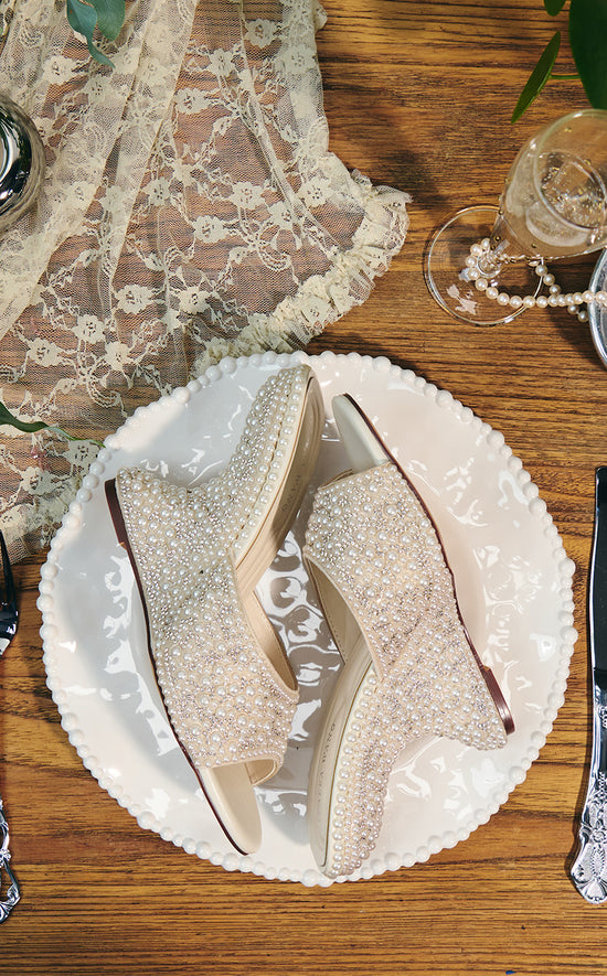 AARALYN-IVORY PEARL WEDGE SANDAL