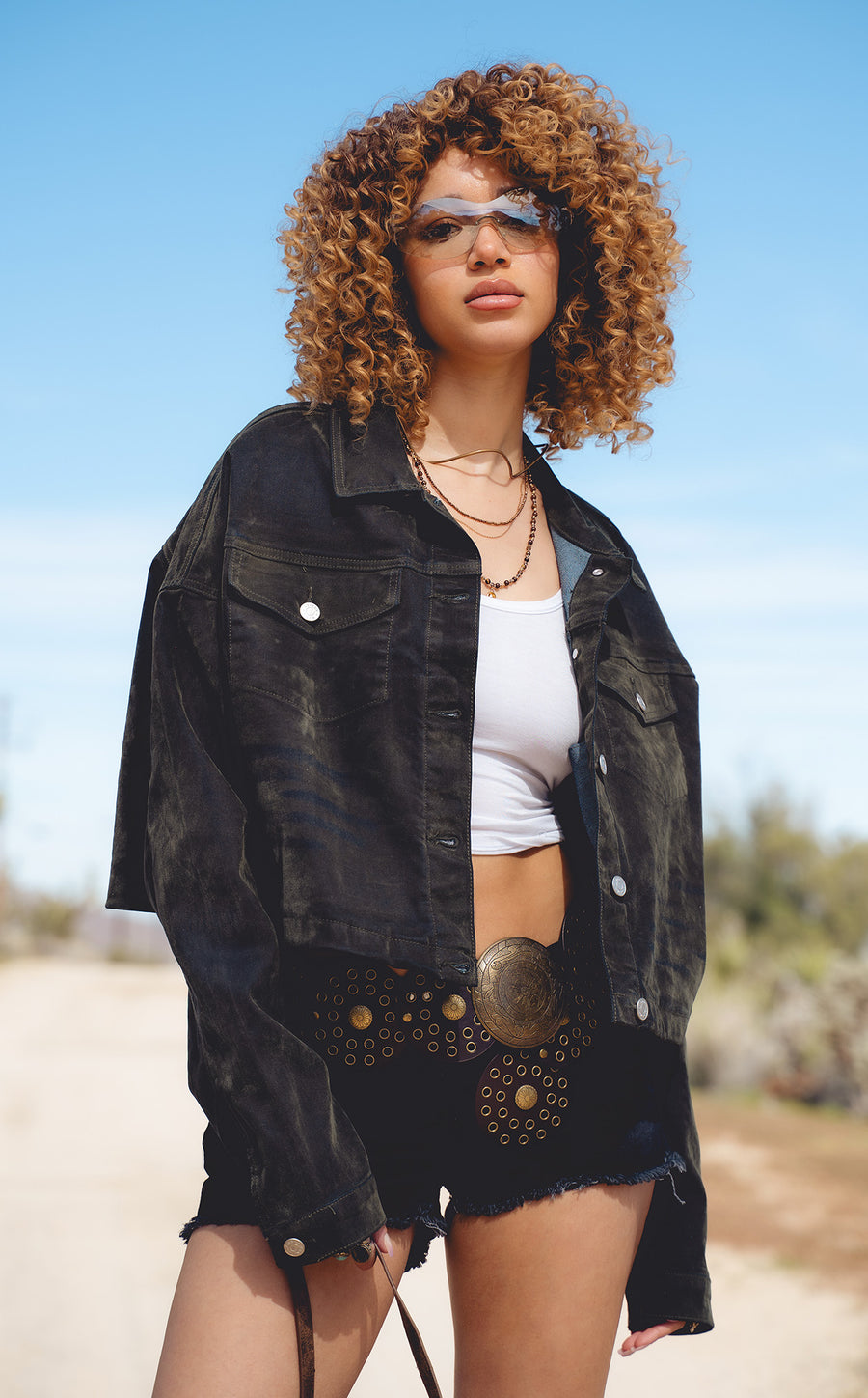 SAMPSON-OLIVE DENIM OUTERWEAR | AZALEA WANG
