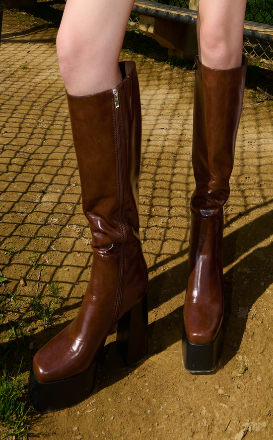 AUGUSTINE-CHOCOLATE PLATFORM BOOT