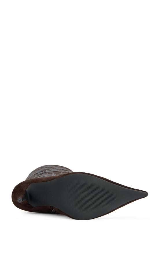 BARDOT-ESPRESSO POINTED TOE STILETTO BOOT