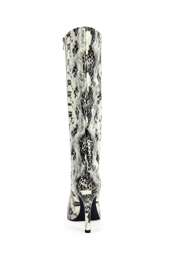 BARELY-WHITESNAKE STILETTO BOOT