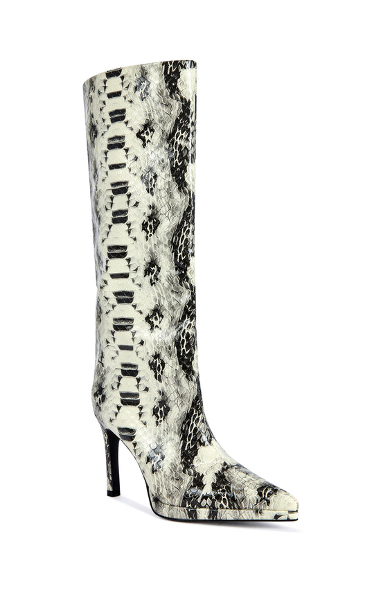 BARELY-WHITESNAKE STILETTO BOOT