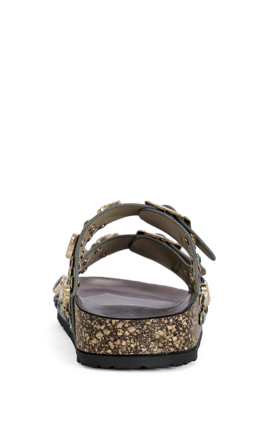 BAYLEAVES-PEWTER FLAT SANDAL