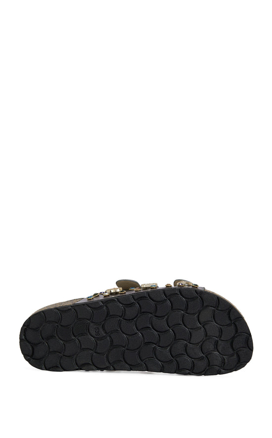 BAYLEAVES-PEWTER FLAT SANDAL
