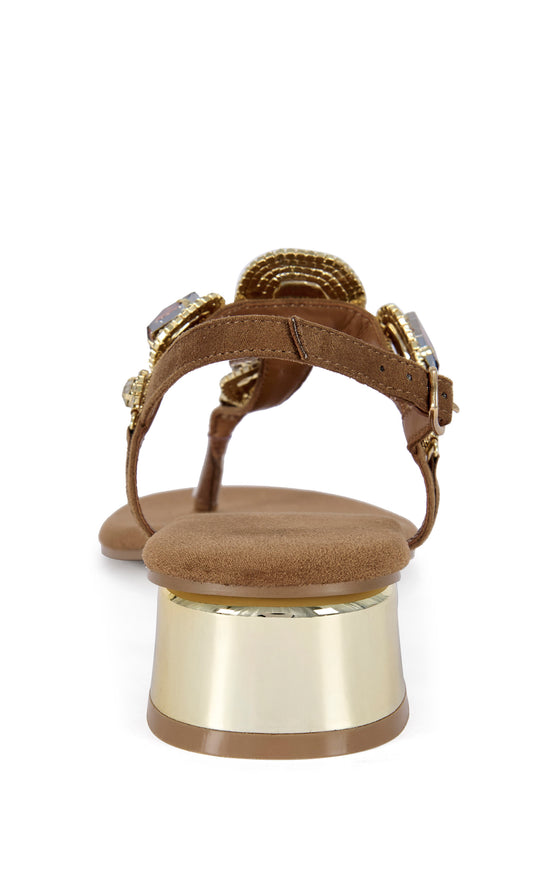 BEHITHA-BROWN BLOCK SANDAL