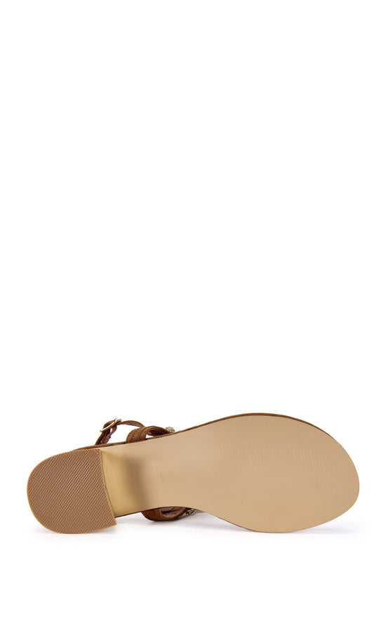 BEHITHA-BROWN BLOCK SANDAL