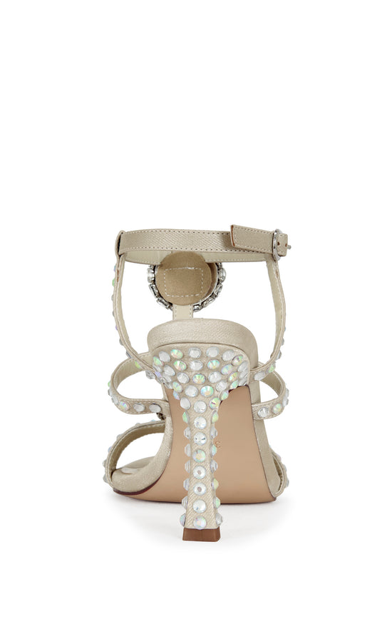 Sandalia de tacón de aguja con joyas BESTELLA-CHAMPAGNE
