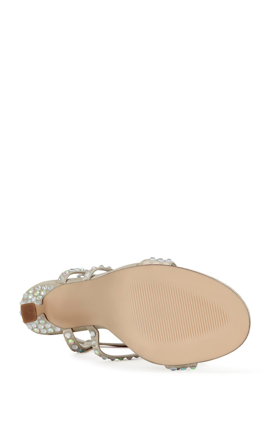 Sandalia de tacón de aguja con joyas BESTELLA-CHAMPAGNE