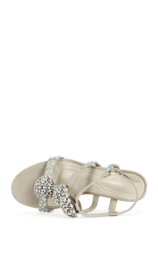 Sandalia de tacón de aguja con joyas BESTELLA-CHAMPAGNE
