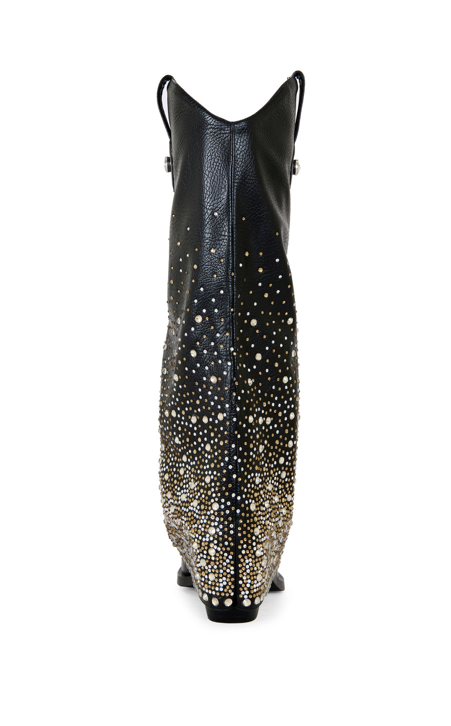 BETH-BLACK RHINESTONE FOLDOVER WESTERN BOOT