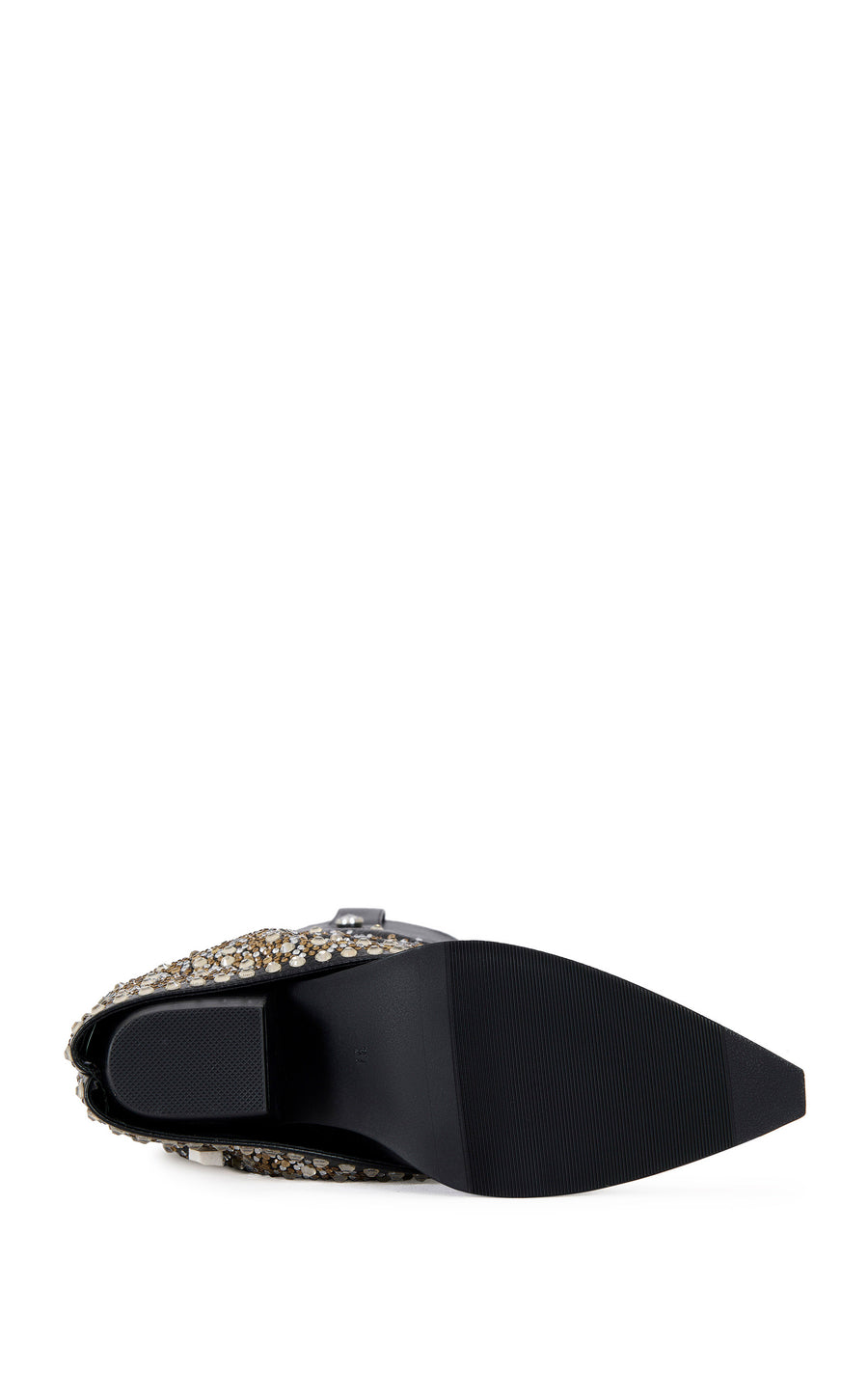 BETH-BLACK RHINESTONE FOLDOVER WESTERN BOOT
