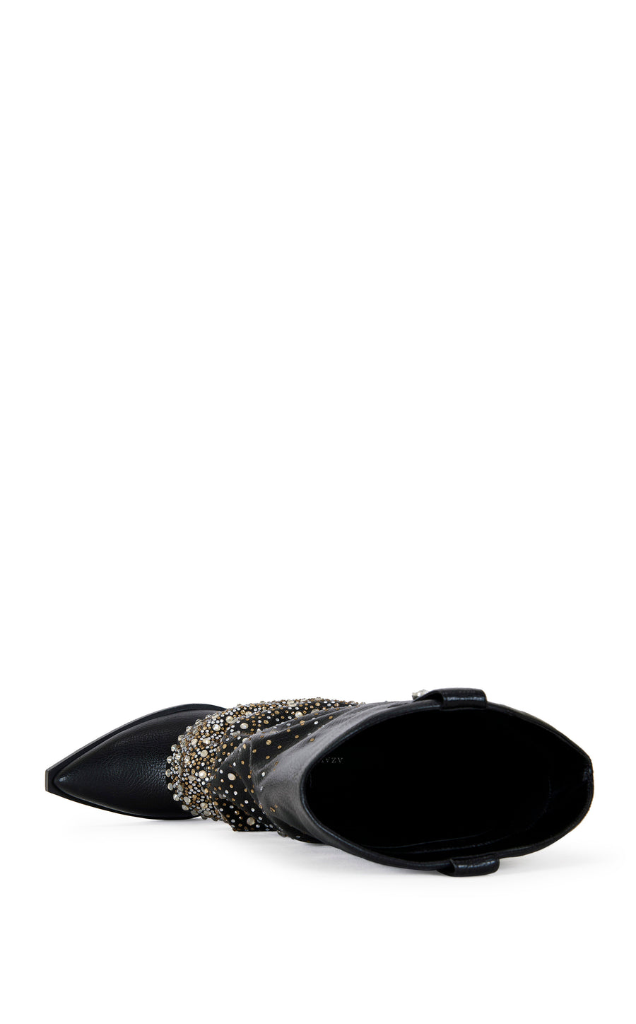 BETH-BLACK RHINESTONE FOLDOVER WESTERN BOOT