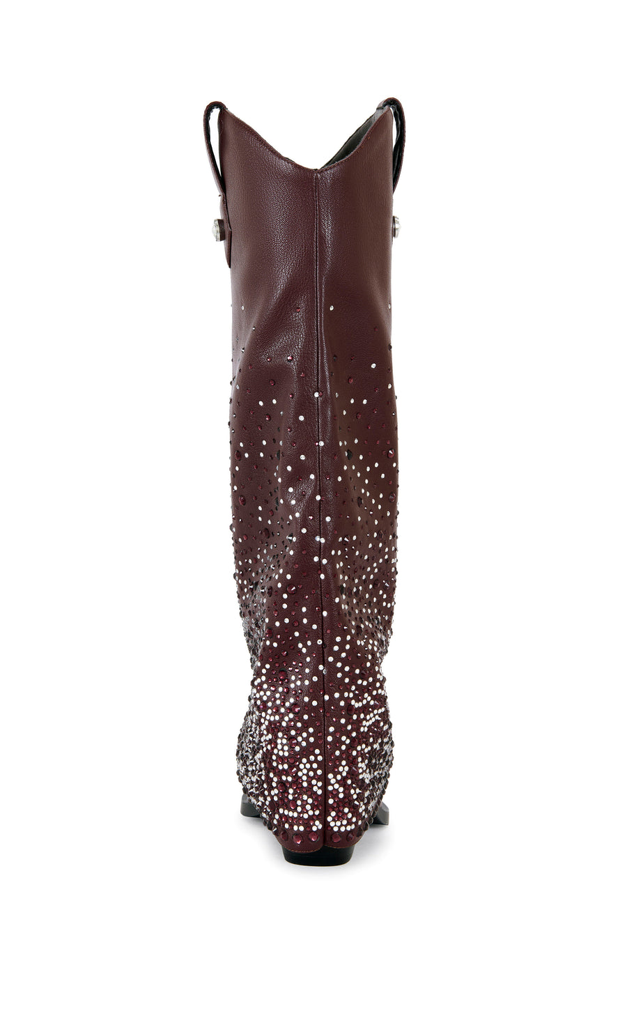 BETH-BROWN RHINESTONE FOLDOVER WESTERN BOOT