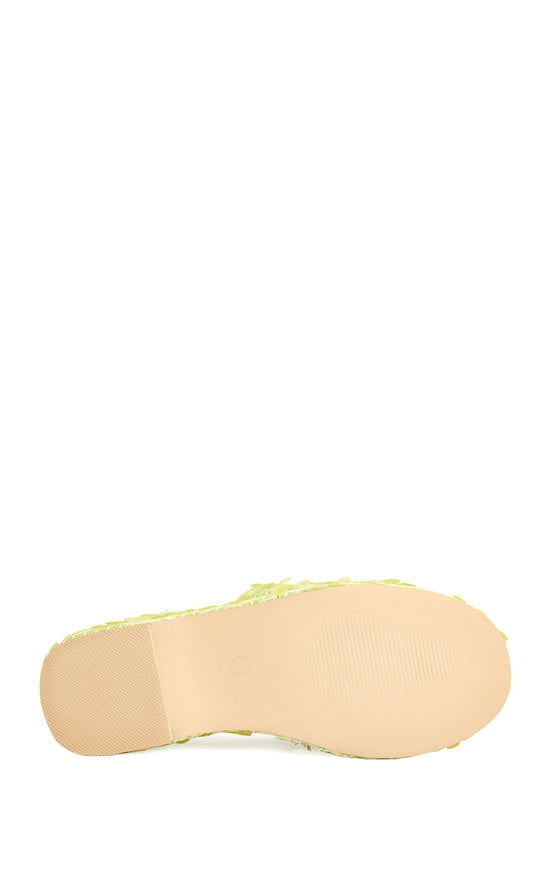 BETSEY-YELLOW PLATFORM SEQUIN WEDGE SANDAL