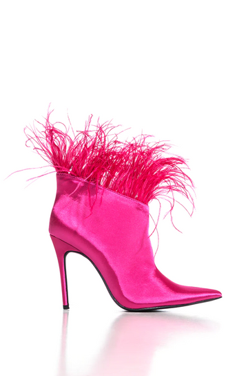 KAYLYNN-FUCHSIA FEATHER BOOTIE