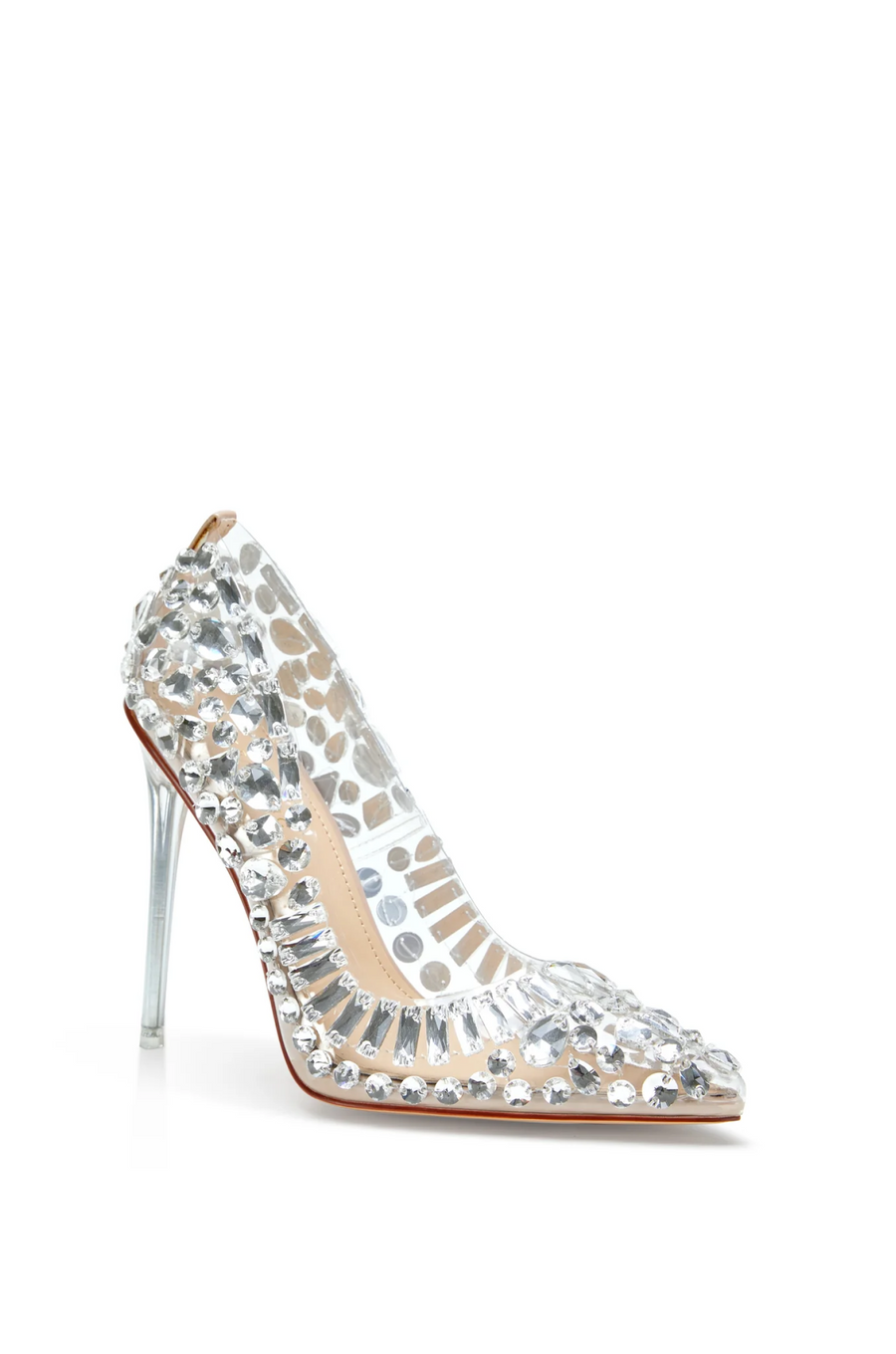 Clear pumps with rhinestones sales
