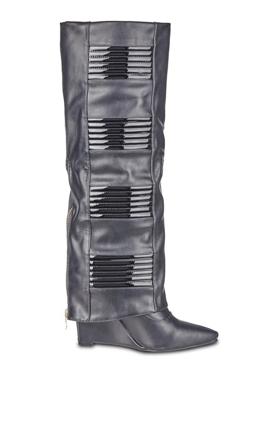 VICTORIA BLACK COVERED WEDGE BOOT