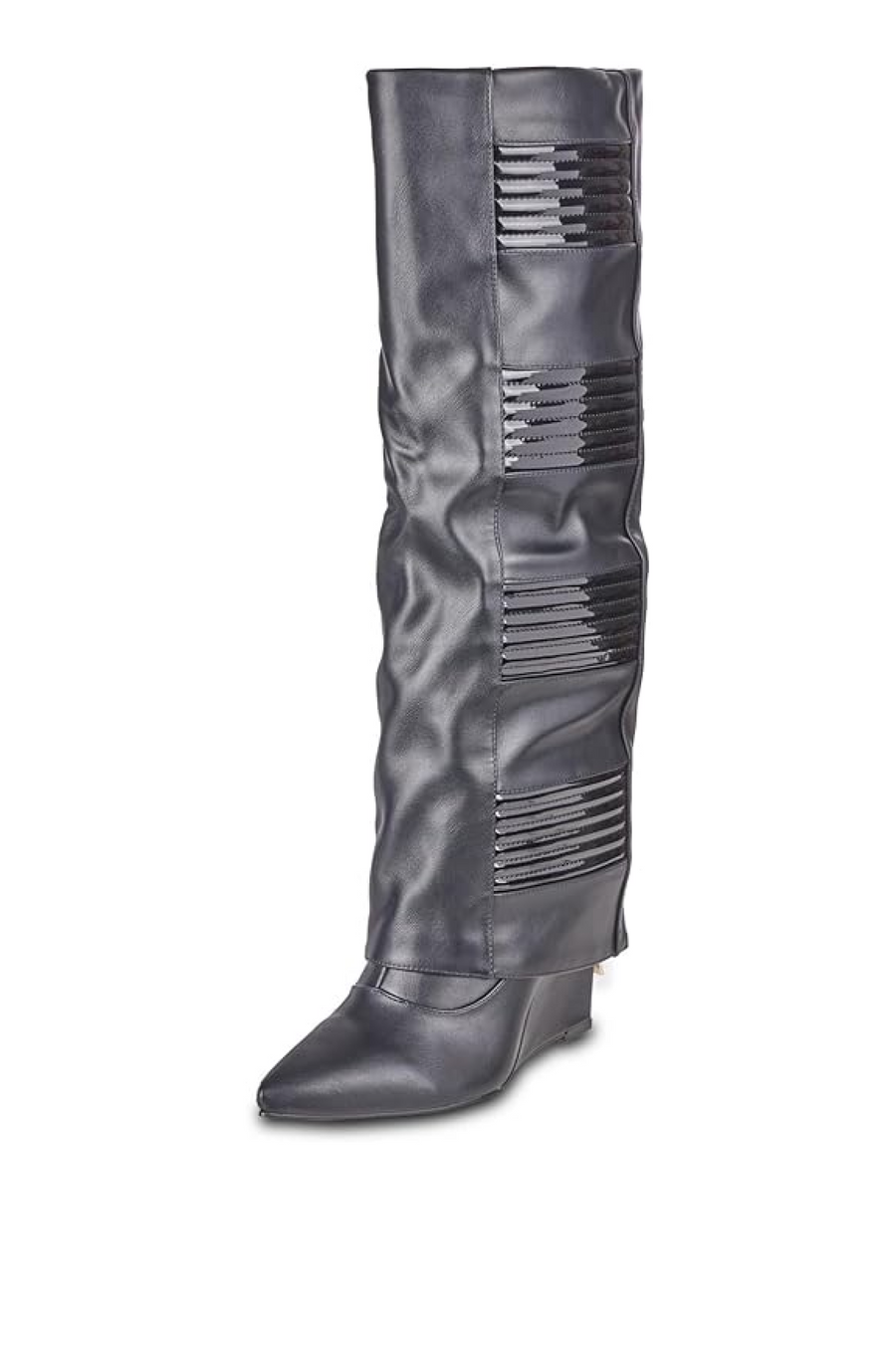 VICTORIA BLACK COVERED WEDGE BOOT