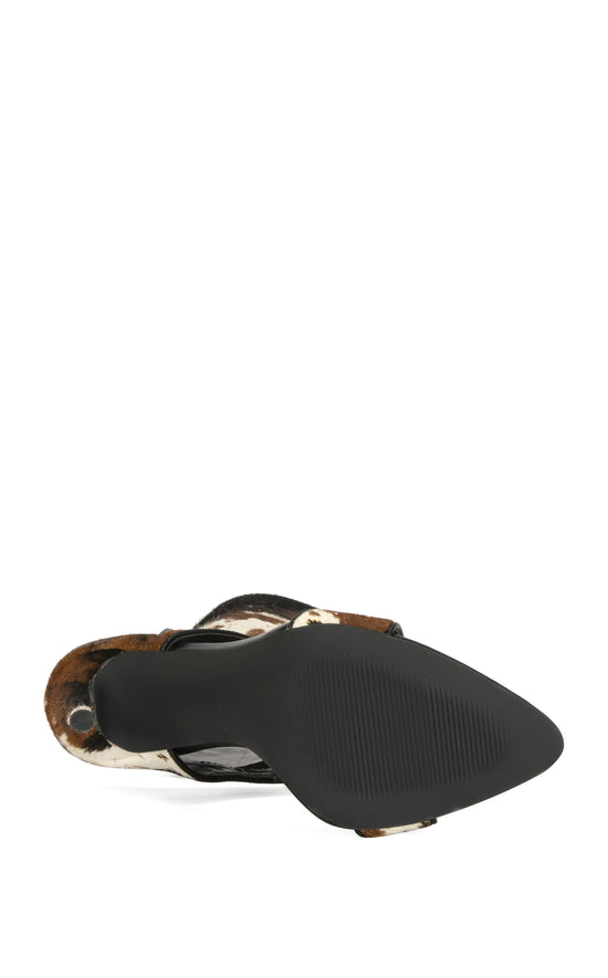BOUDIER-COW CALF HAIR STILETTO SANDAL BOOTIE