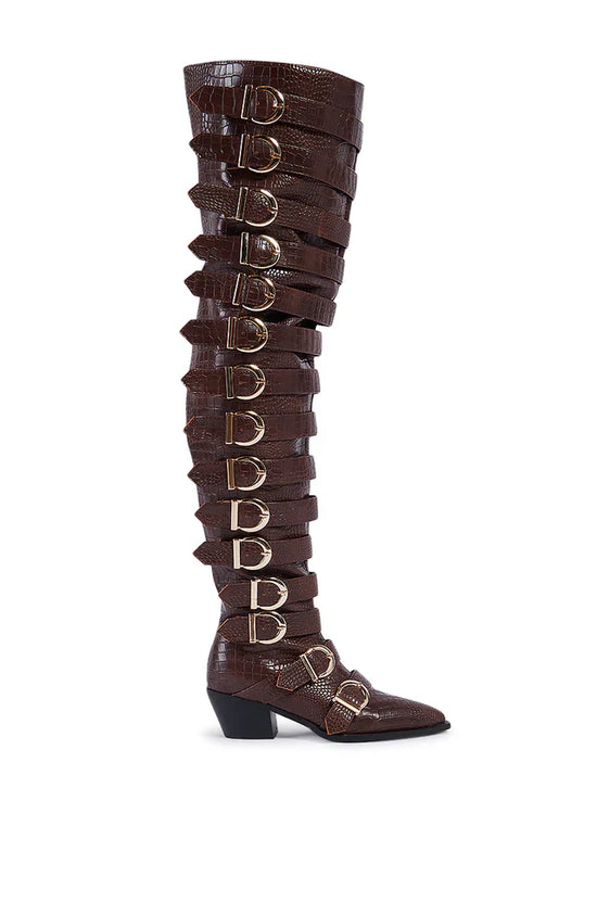 BRAULIA-BROWNCROC OVER THE KNEE WESTERN BOOT
