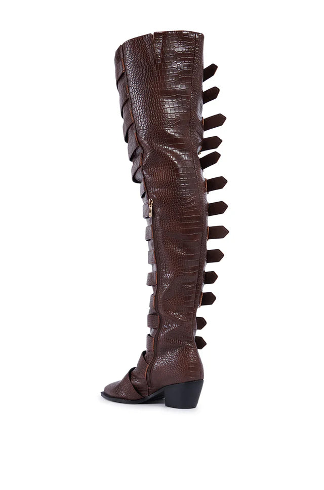 BRAULIA-BROWNCROC OVER THE KNEE WESTERN BOOT