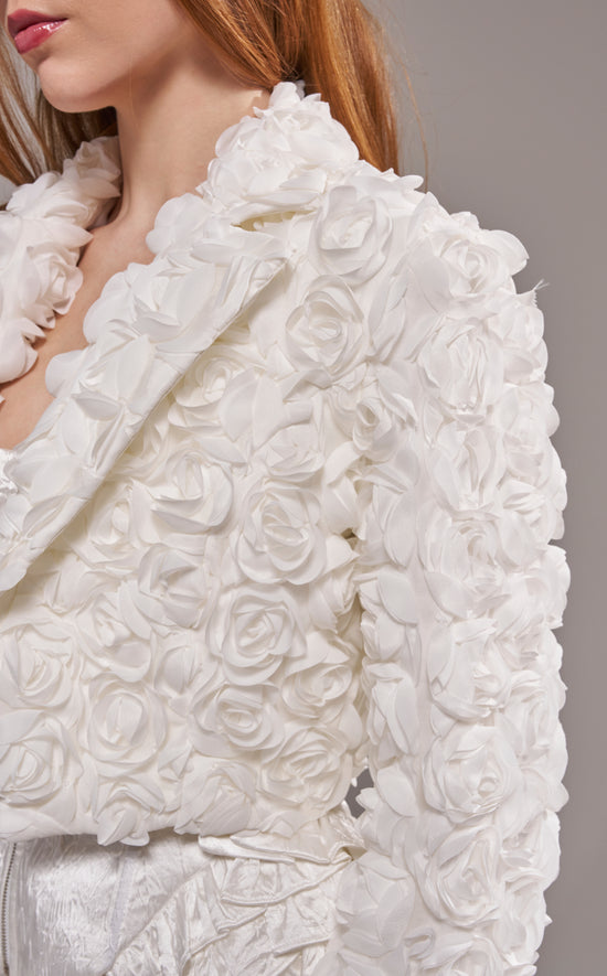 BRIARROSE-WHITE ROSETTE BLAZER