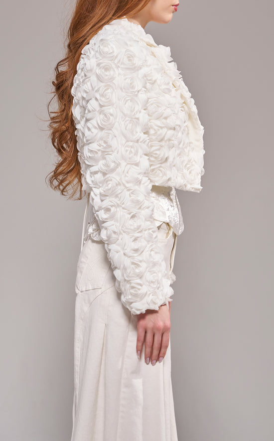 BRIARROSE-WHITE ROSETTE BLAZER