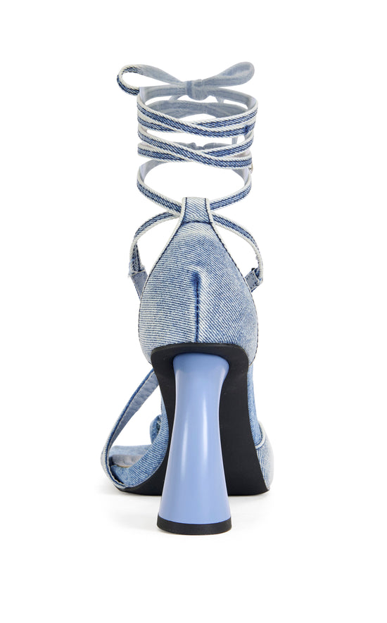 BUIKY-DENIM WRAP-AROUND PUMP