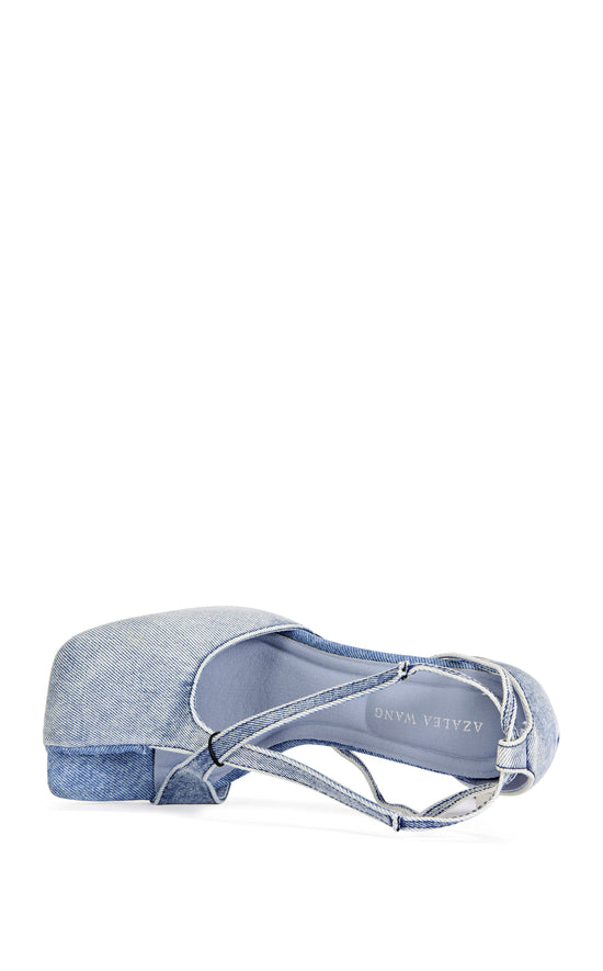 BUIKY-DENIM WRAP-AROUND PUMP
