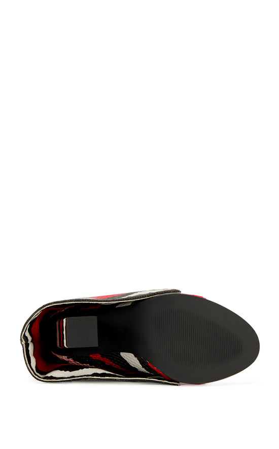 CAELUM-REDSNAKE PEEP TOE BLOCK BOOTIE