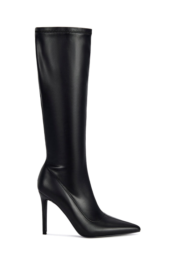 CALANA-BLACKPU 4 WAY STRETCH KNEE-HIGH STILETTO BOOT