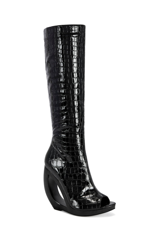 CAMILLA-BLACKCROC WEDGE BOOT