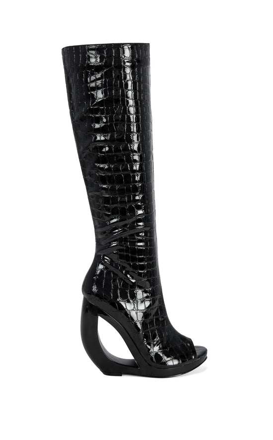 CAMILLA-BLACKCROC WEDGE BOOT