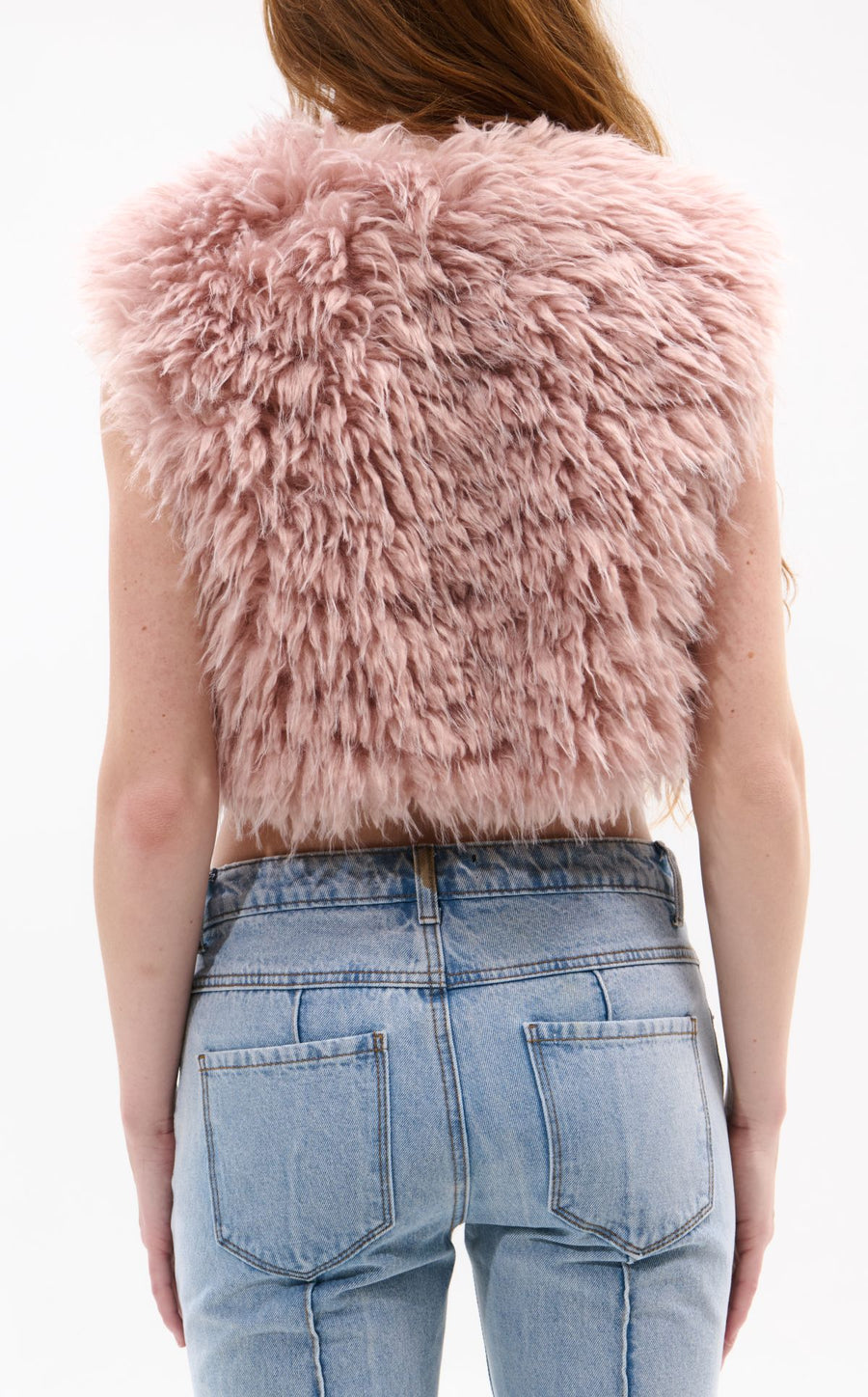CAMILLE-PINK FAUX FUR VEST
