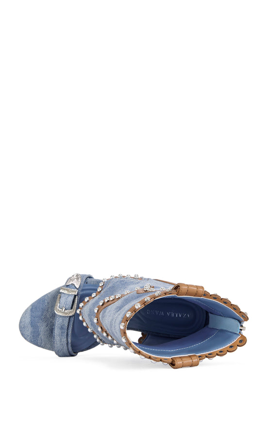 CAPRIZIA-DENIM WESTERN SANDAL BOOTIE